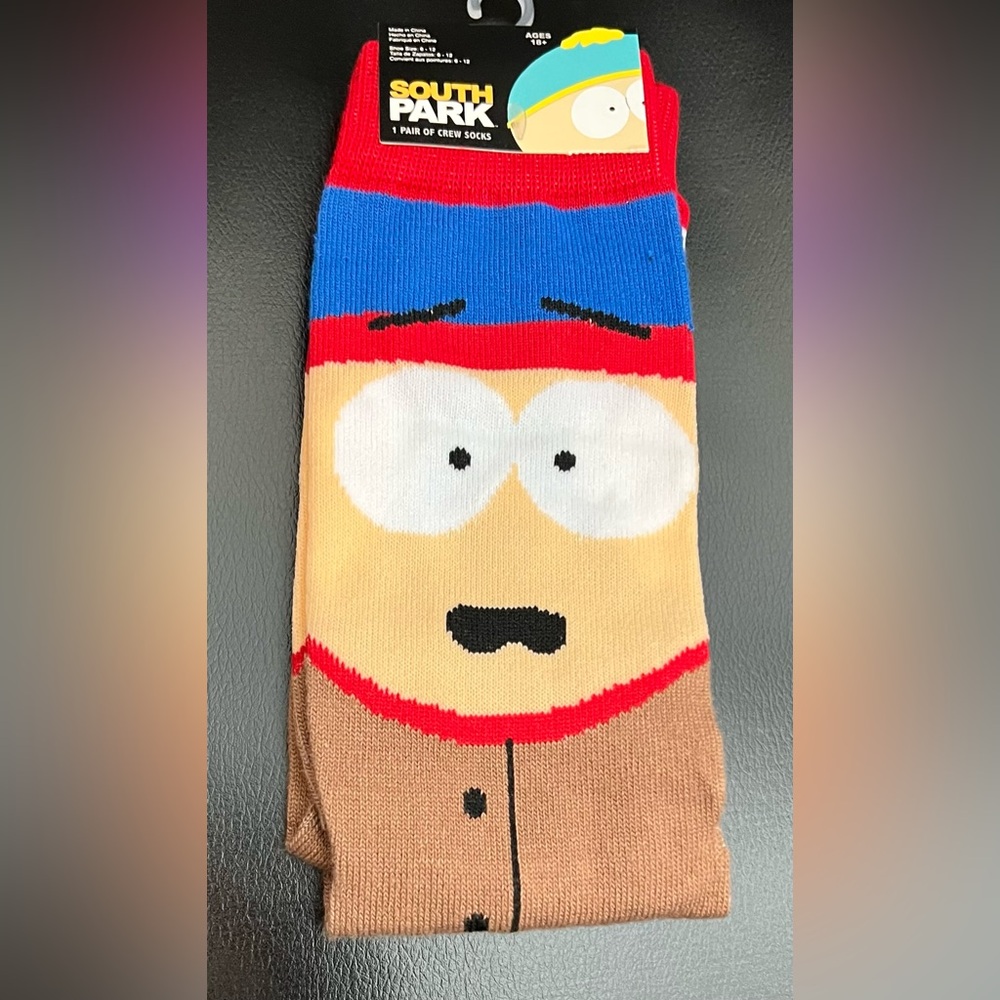 Men's Brown and Red Crew Socks